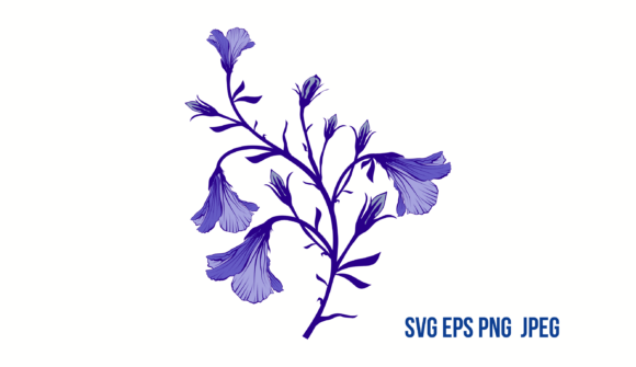 Blue Twig Flowers Bells Graphics