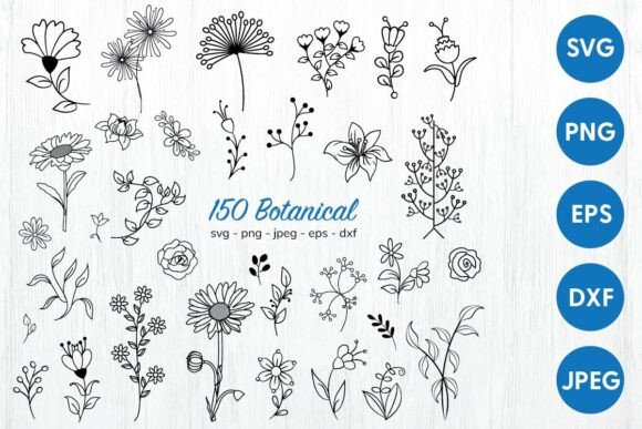 Botanical Flowers Svg Cut File for Elegant Crafting