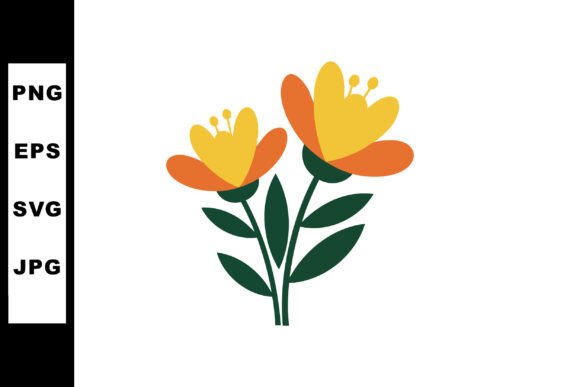 Bright Yellow and Orange Flowers Graphics for Digital Selling