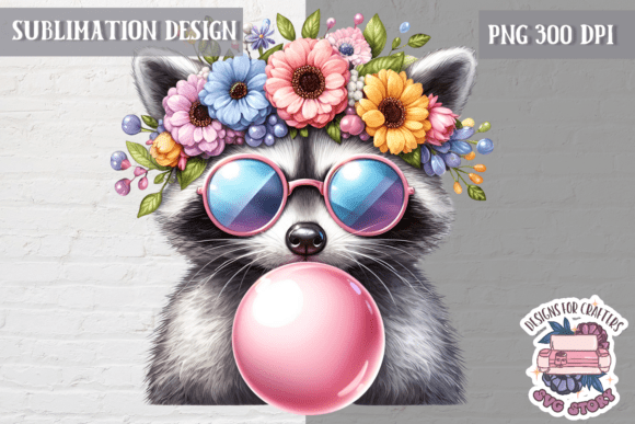 Cute Animal Spring Flowers Sublimation Graphics