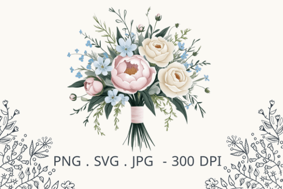 Cute Wedding Bouquet Flowers Graphics