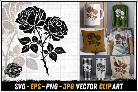 Elegant Twin Roses Graphics