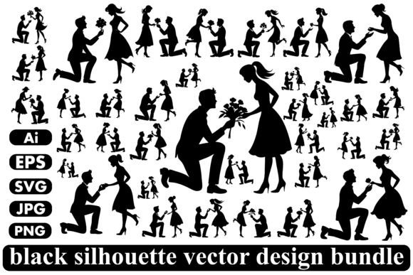 Flowers, Romance, and Branding: A Designer’s Take on Silhouette Man Gives Flowers to Woman