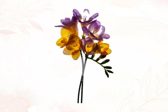 Freesia Flowers with Wisps of Smoke Graphics