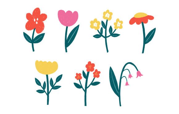 Hand Draw Doodle Flowers Graphics