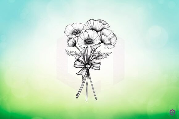 Poppy Flowers Birthday Month Graphics for Local Branding