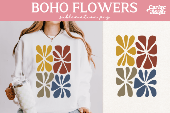 Retro Flowers Graphics for Vintage Branding