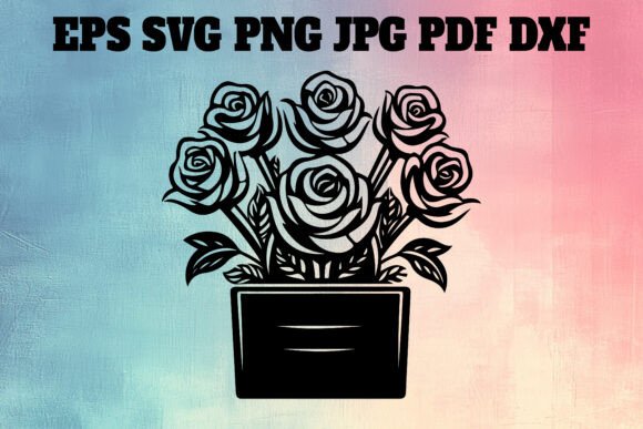 Roses Box Silhouette Graphics for Crafters
