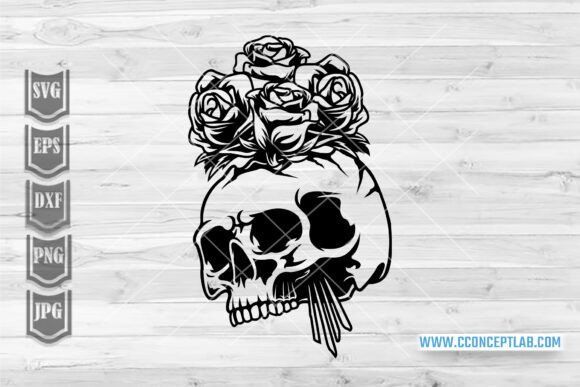Skull Roses Svg: A Graphic Asset for Bold Branding