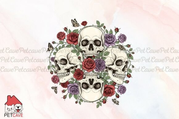 Skulls Roses PNG – A Graphic Design Asset for Illustrations