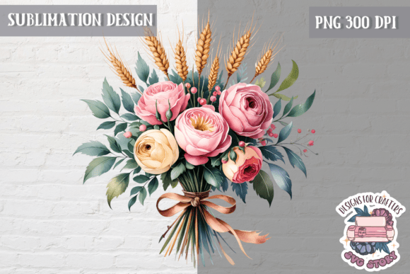 Spring Flowers PNG Watercolor Bouquet Graphics