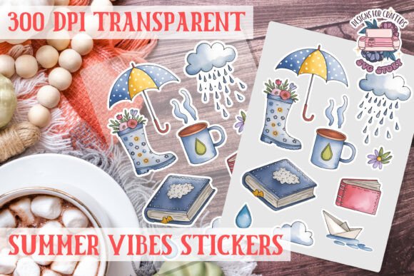 Summer Vibes Flowers Sticker Sheet PNG: A Graphic Asset for Local Branding