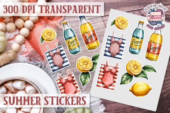 Summer Vibes Sticker Sheet PNG Flowers Graphics