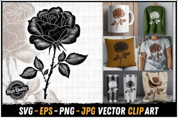Vintage Roses Linked: A Timeless Graphic Asset