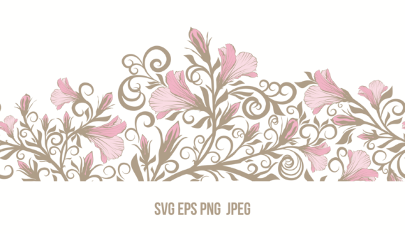 Wild Flowers Border 2 Graphics for Digital Sellers